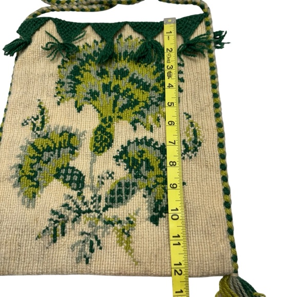 Vintage Greek Handwoven Tagari Shoulder Bag Crossbody Tote Boho Hippie 100% Wool - Picture 8 of 12